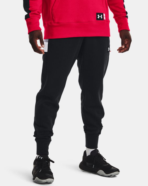 Jogger de tejido Fleece UA Baseline para hombre, Black, pdpMainDesktop image number 0